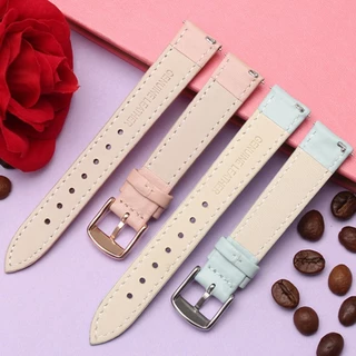 14 มม.สําหรับนาฬิกา Garmin Lily2 สายหนัง Lily 2 Active หญิง SmartWatch เปลี่ยนหนังสายนาฬิกาผู้หญิง Cowhide สายคล้อง