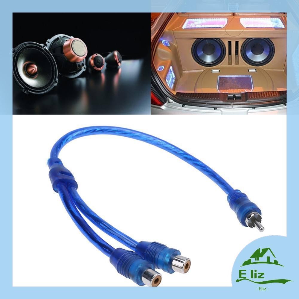 [Elizabeth1.th ] Car Audio RCA Splitter Cable 2 RCA Female to 1 RCA Male Car Modified Audio Cable [Elizabeth1.th ]