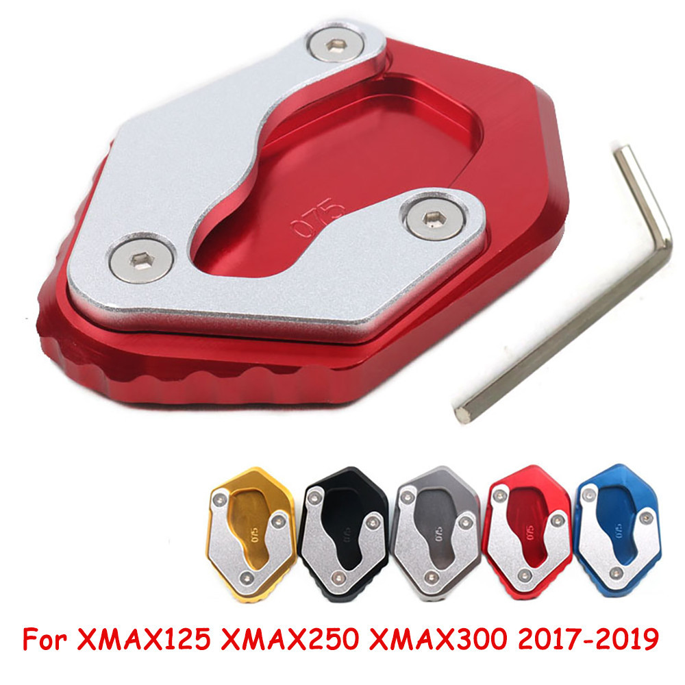 สําหรับ Yamaha XMAX125 XMAX250 XMAX300 2017-2019 ขาตั้งด้านข้างรองเท้าเท้าแบน CNC ดัดแปลง Extension Kickstand Pad