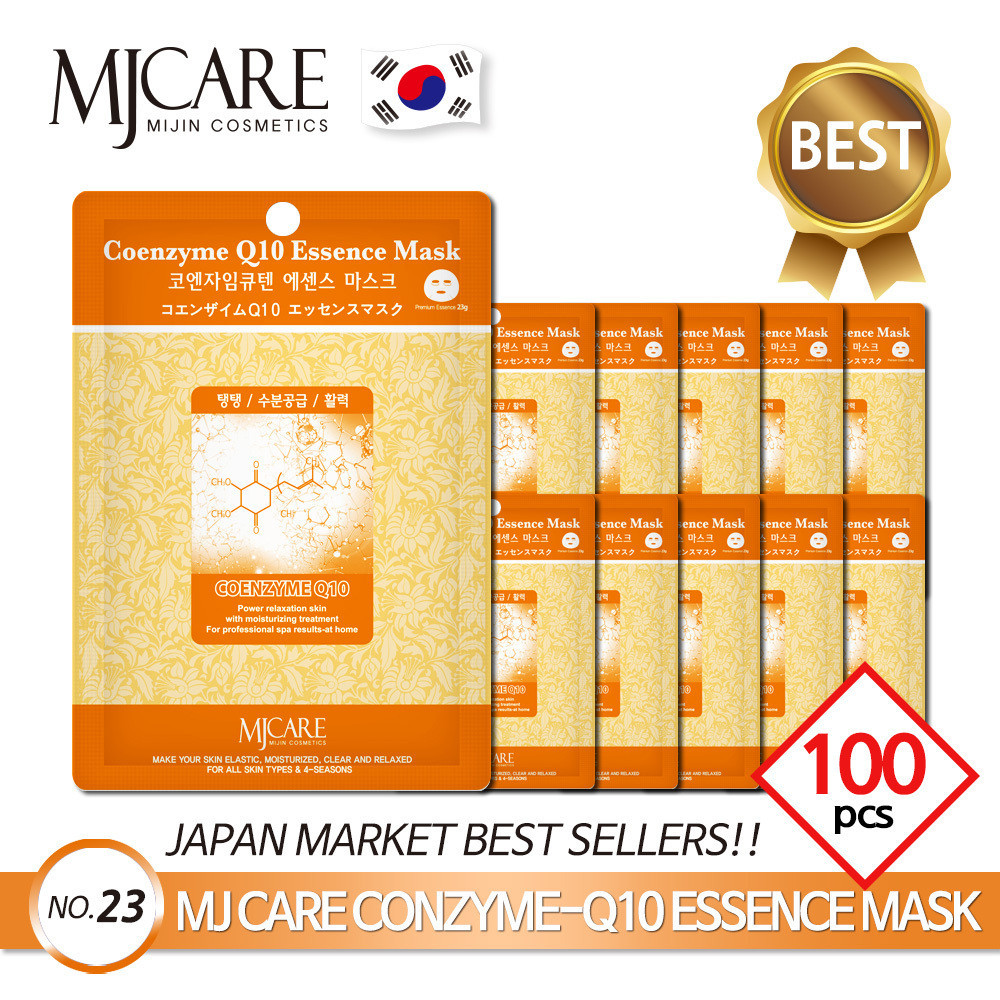 Mjcare Essence Mask Coenzyme Q10, 100ea x 23g, Resilient + Moisturizing + Vitality 1 แพ็ค 1 วัน