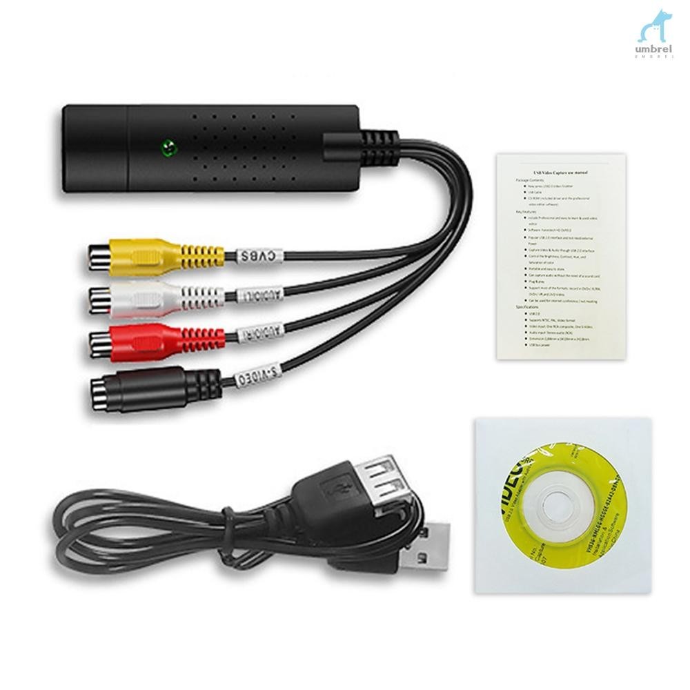 Vhs to Digital Converter USB 2.0 Video Converter การ์ดจับภาพเสียง VHS Box VHS VCR TV to Digital Conv