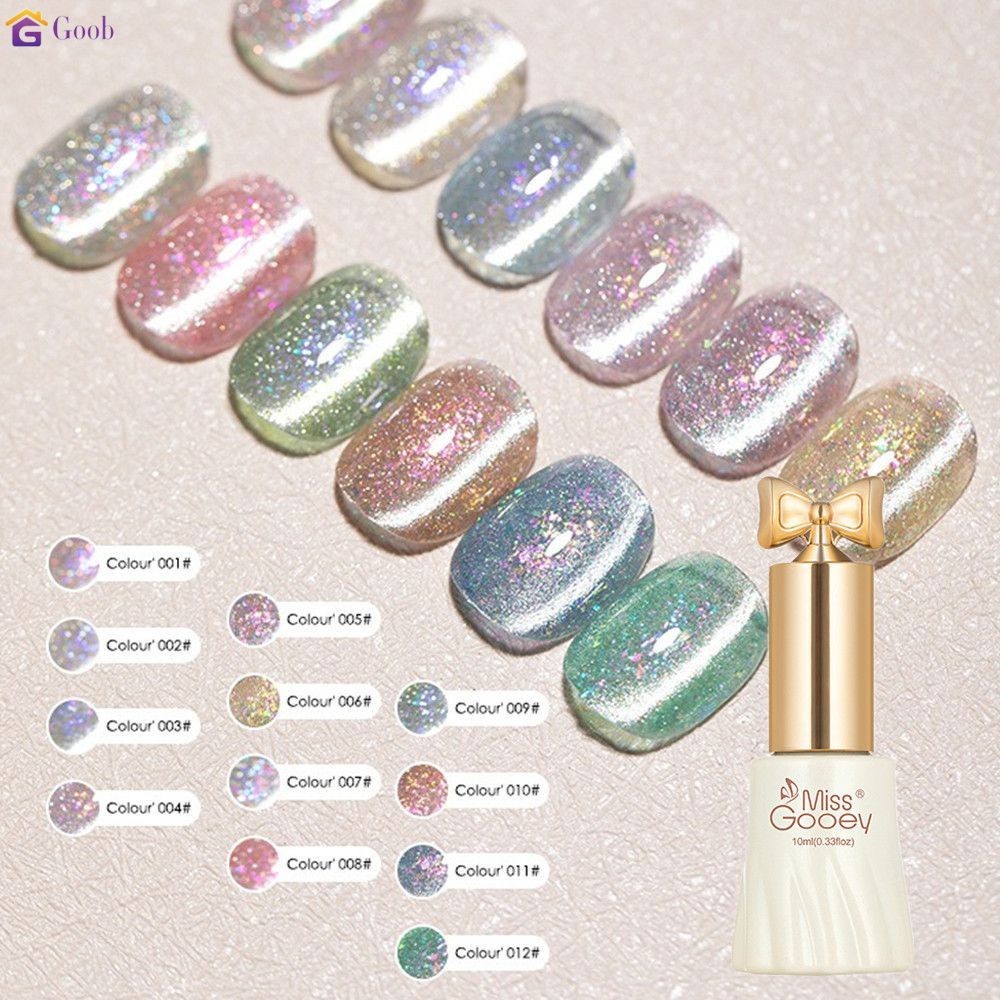 ยาทาเล็บเจล เจลทาเล็บความหนาแน่นสูง แคทอาย สีทาเล็บเจล ยาทาเล็บแม่เหล็กกาวน้ําแข็งใสไวท์เทนนิ่งแฟลชยาทาเล็บเพชรติดทนนาน Miss Gooey 【goob】