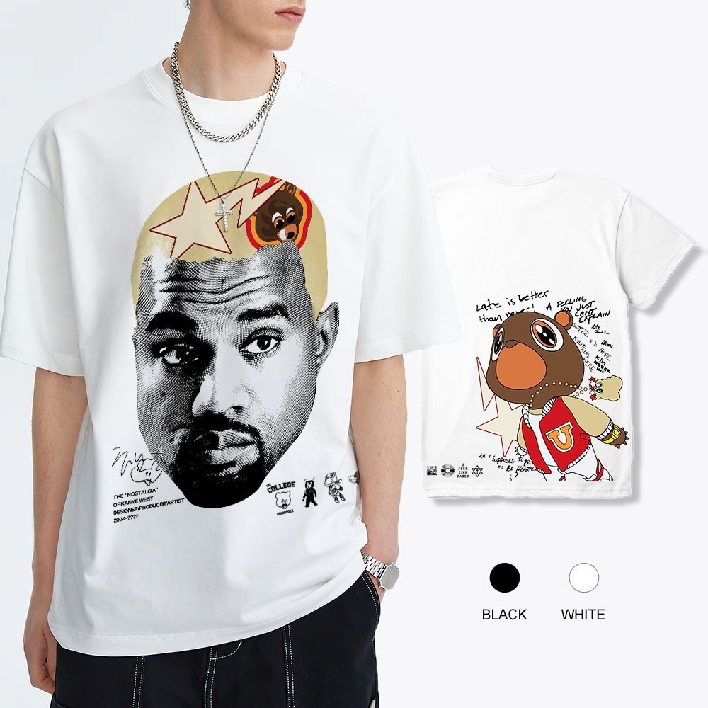 Kanye West T-shirt album T-shirt high quality graphic printed cotton Tshirt thick cloth T-shirt 220g