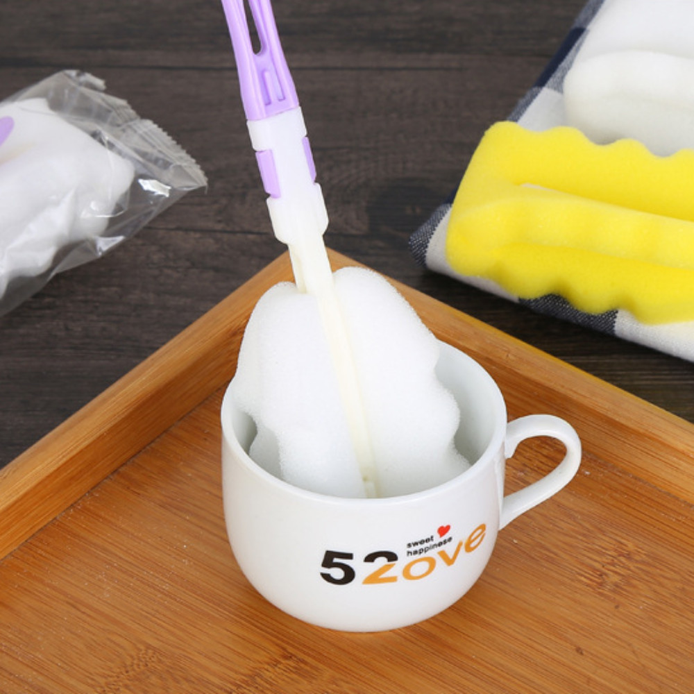 หวังว่า แปรงถ้วยฟองน้ํา,แปรงขวดนมพับได้แบบใช้ซ้ําได้,แปรงทําความสะอาดถ้วยแบบพกพาที่ถอดออกได้ที่ใช้งานได้จริงขวดคอแคบ - รูปที่ 5