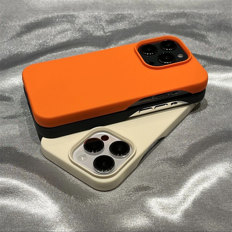 Ins เกาหลีสีทึบกันน ้ ําสําหรับ IPhone 15 14 15 13 12 11 Pro Max Shock ทนครึ ่ งบรรจุปกหลัง