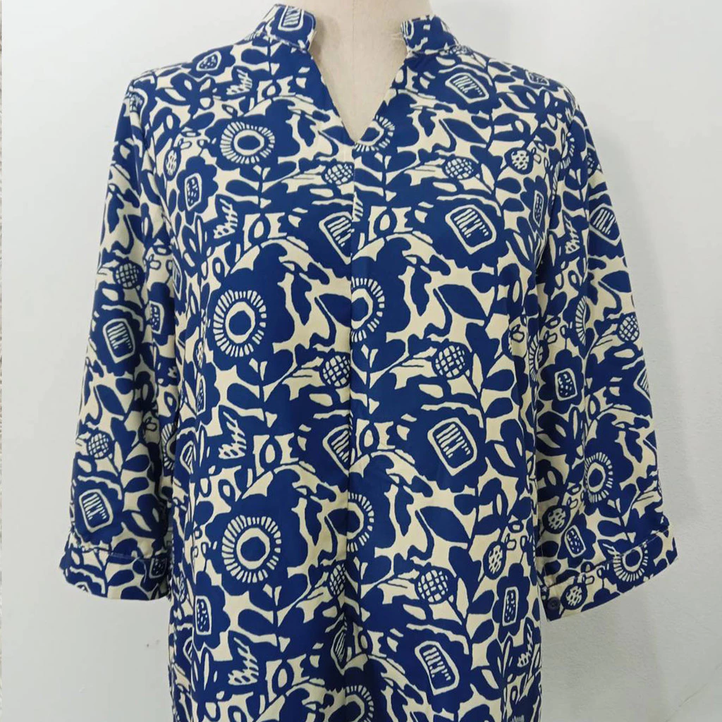 เสื้อเชิ้ตแขนสั้นลายดอกไม้ ผ้าชีฟอง ผู้หญิง thumbnail 3