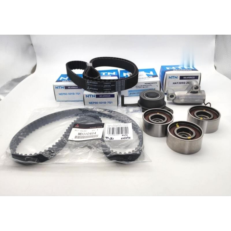 ส่งไว แท้ศูนย์ ชุดสายพานไทม์มิ่ง Triton2.5ดีเซล คอมมอนเรล16V.4D56 สายพานแท้ศูนย์2เส้น/ลูกลอก4ตัว