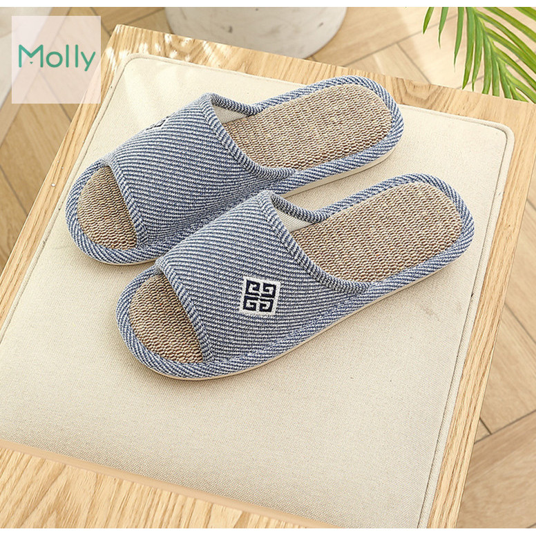 Slipper รองเท้าใส่ในบ้านผ้าลินิน ใส่ในอาคาร ( สินค้าพร้อมส่ง )