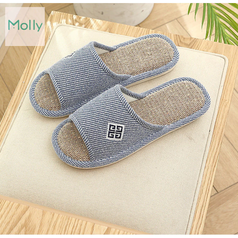 Slipper รองเท้าใส่ในบ้านผ้าลินิน ใส่ในอาคาร ( สินค้าพร้อมส่ง )