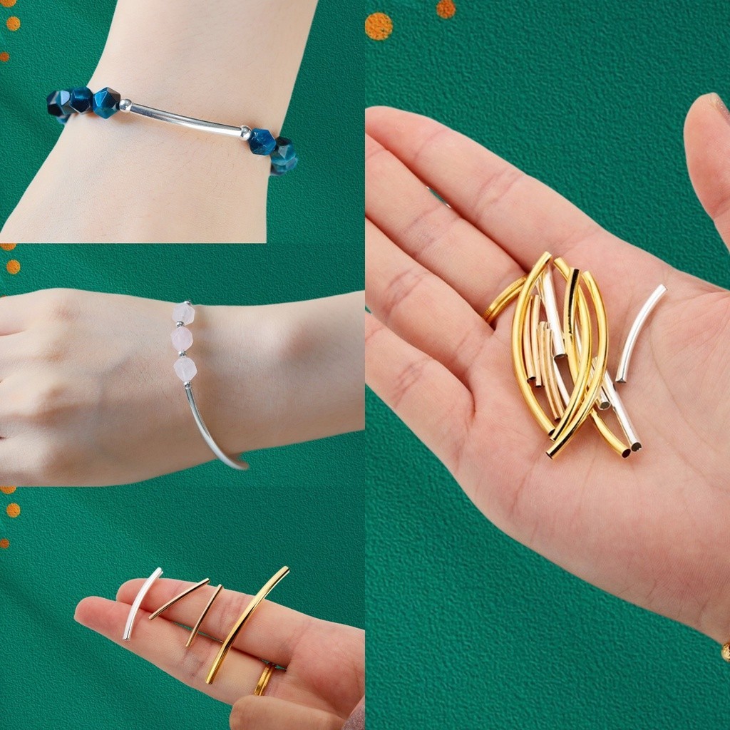 50 ชิ้น 20/25/30/35 มิลลิเมตรหลอดข้อศอกตัวเชื่อมต่องานฝีมือ DIY สร้อยข้อมือโลหะสร้อยคอผลการค้นหาเครื่องประดับโลหะผสมสังกะสียาว Golden Silvery สําหรับทํา