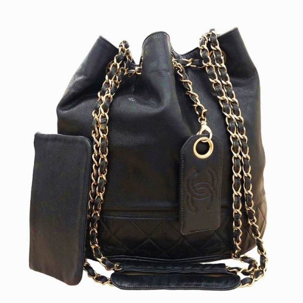 Chanel vintage drawstring chain shoulder bag Matelassé Coco Mark Direct from Japan Secondhand