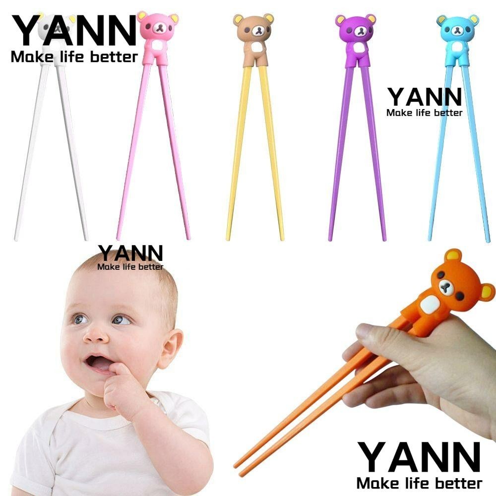 Yann1 ตะเกียบฝึก , การ ์ ตูนหมีบนโต ๊ ะอาหารการเรียนรู ้ ตะเกียบ , ซิลิโคนคุณภาพสูง Eating Helper ตะเกียบเริ ่ มต ้ น