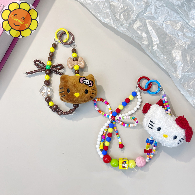 Yescont น่ารักตุ๊กตาการ์ตูนลูกปัดสีสันพวงกุญแจเคสโทรศัพท์ Lanyard กระเป๋าจี้ Kawaii สาวกระเป๋าอุปกรณ์เสริมสายคล้องโทรศัพท์ตกแต่ง TH