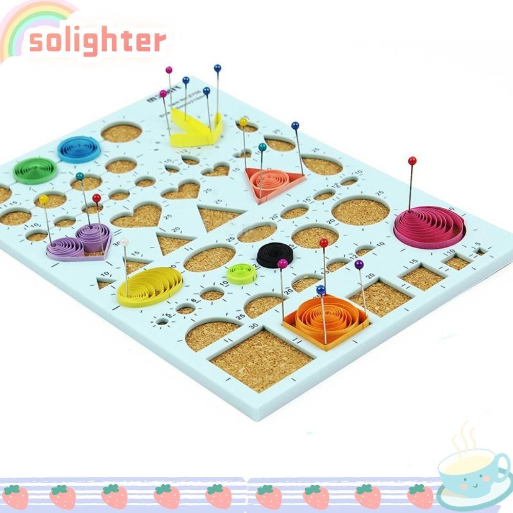 Solighter Quilling Board Art Paper-Rolling Corkboard แม ่ แบบกระดาษ Quilling Tool