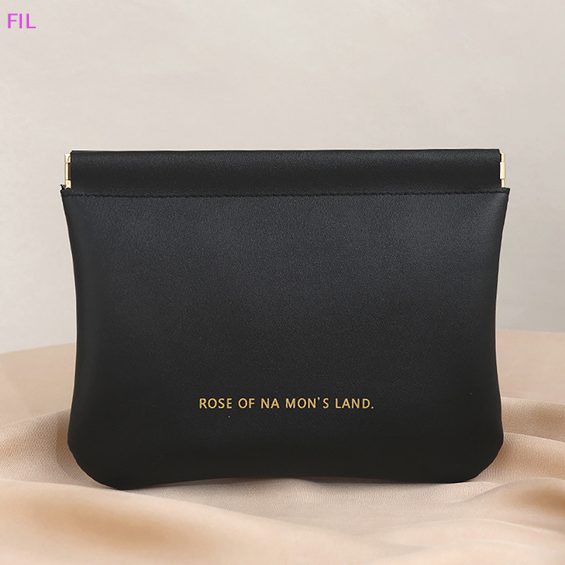 Fil กระเป๋าสตางค์ หนัง PU แบบพกพา พร้อมฝาปิดในตัว สําหรับใส่เหรียญ ลิปสติก เครื่องสําอาง