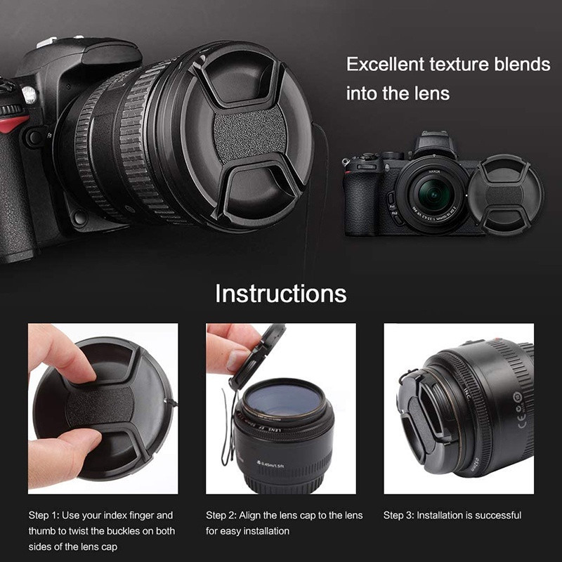 ฝาปิดหน้าเลนส์ แบบบีบกลาง Lens Cap by Sickcamera วัสดุแข็งแรง ทนทาน (เสียหายเปลี่ยนใหม่ทันที)