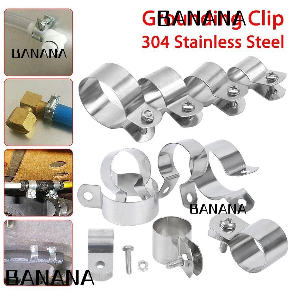 Banana1 1 ชิ้น Grounding คลิป, 304 สแตนเลส Horseback ท่อ Clamp, Fastening ฮาร์ดแวร์พร้อมสกรูถั่ว Dia 10 มิลลิเมตร-60 มิลลิเมตรหัวเข็มขัดท่อ
