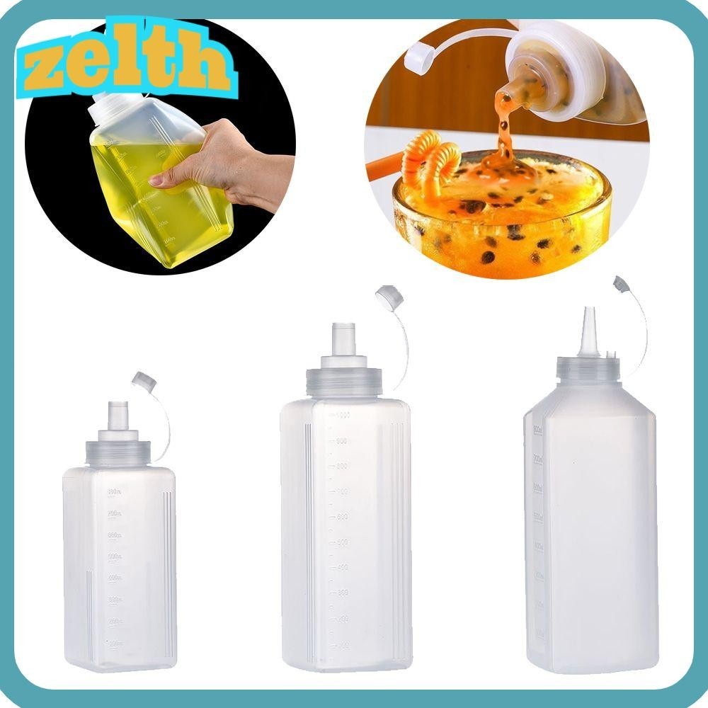 Zelth 800/1000ml บีบขวดซอสน้ําส้มสายชู Leakproof เครื่องมือตกแต่งเค้กกันฝุ่น Gadget ครัวซอสมะเขือเทศ Cruet ขวด