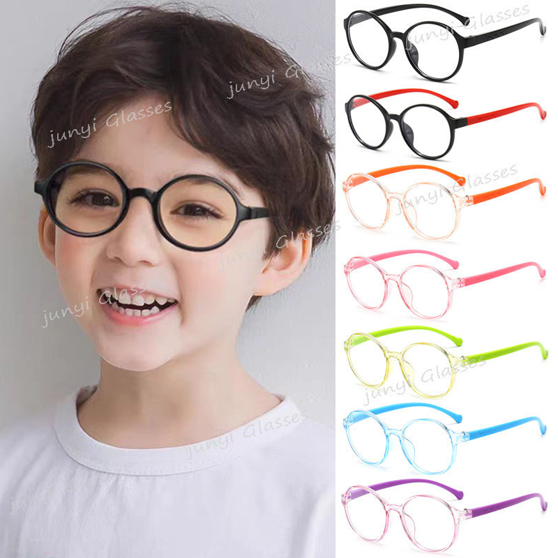 เด็กป้องกันแสงสีฟ้ารอบแว่นตาสําหรับเด็ก3-12ปีคอมพิวเตอร์ป้องกันรังสีแว่นตารูปไข่น่ารักชายและหญิงแสงอัลตร้าป้องกันดวงตานุ่มป้อ