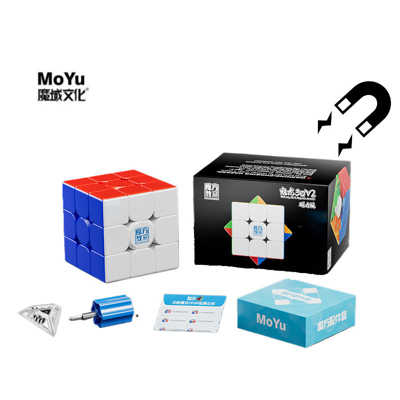 Moyu Meilong 2024 Magnetic 3M V2 3x3x3 Speed Cube, Professional Cube 3x3 stickerless Magic Cube ปริศ