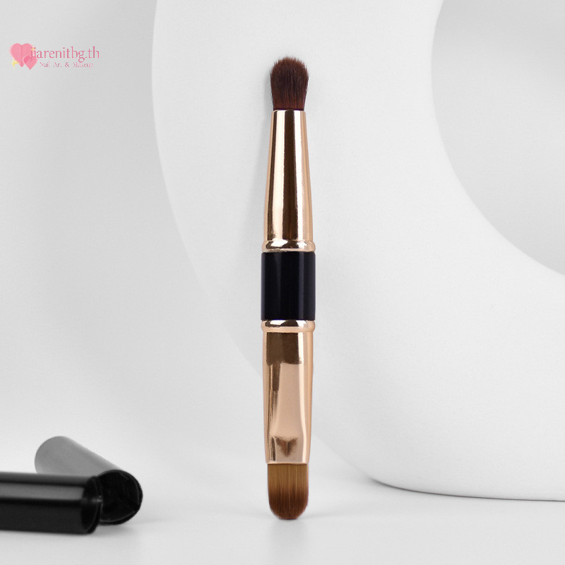 Renbg Double-Headed Lip Brush สําหรับ Lip Metal Rod Lip Brush แปรงแต่งหน้าสําหรับ Lip Gloss Include ฝาปิดสําหรับผู้เริ่มต้น TH
