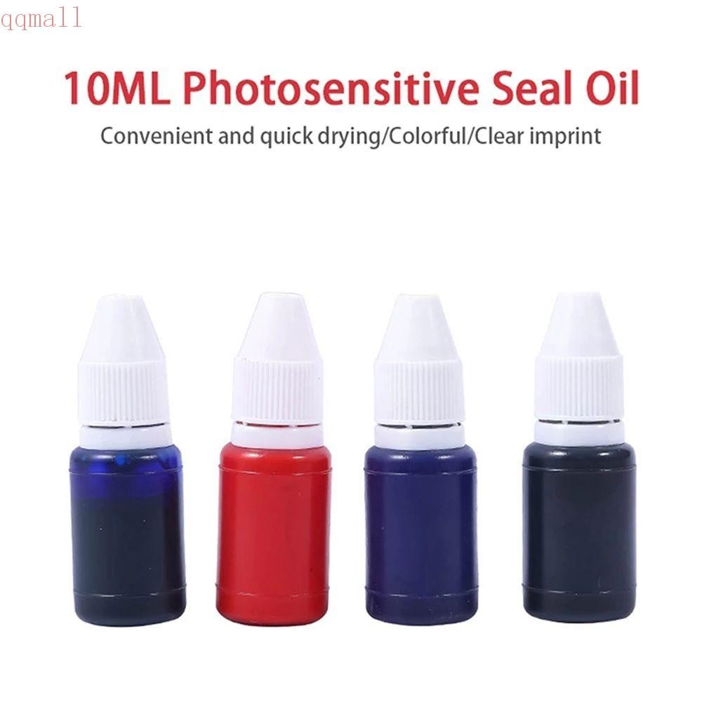 Qqmall Flash Refill Ink DIY Craft School Supplies Photosensitive Black Blue Make Seal 10ml