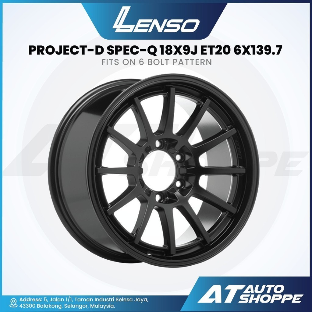 Lenso Project-D Spec-Q - Matte Black 18x9J ET20 6x139.7 (1 Piece)