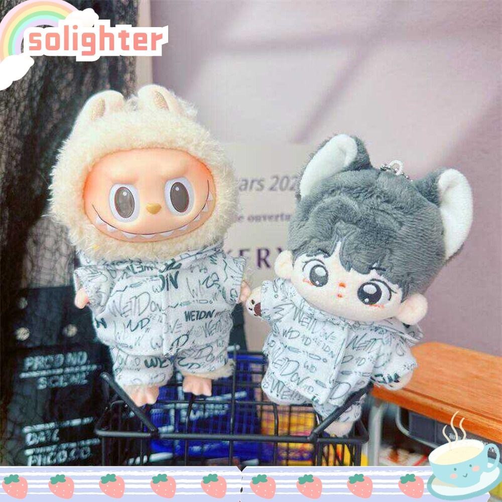 เสื้อผ้าตุ๊กตา SOLIGHTER Labubu,|Labubu Time To Chill Filled Doll Accessories, Cotton Doll Handmade Cos Gift Handmade Doll Clothes for 17cm Labubu Doll