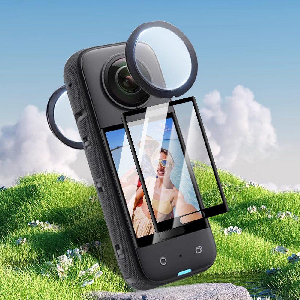 ชุดฟิล์มกระจกนิรภัยสําหรับ Insta360 X3 - 3D HD Lens Guards Cover - Anti-scratch Protective Curved Film - ปกป้องหน้าจอโปร่งใส - Clear Full Coverage Film