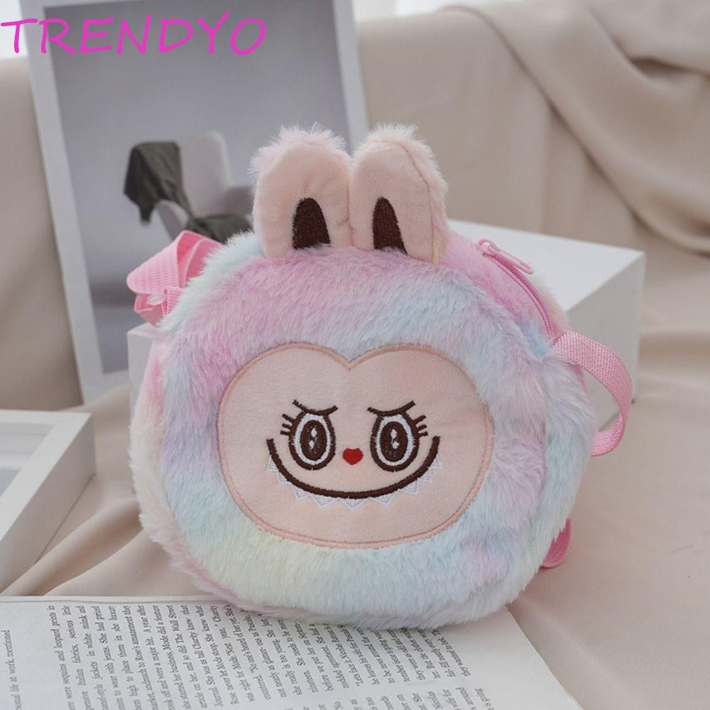 Trendyo Labubu กระเป๋าสะพายข้างสไตล์เกาหลีสี Labubu Time กระเป๋าสะพายแฟชั่นน่ารัก Kawaii Creative Plush Labubu กระเป๋ากลางแจ้ง