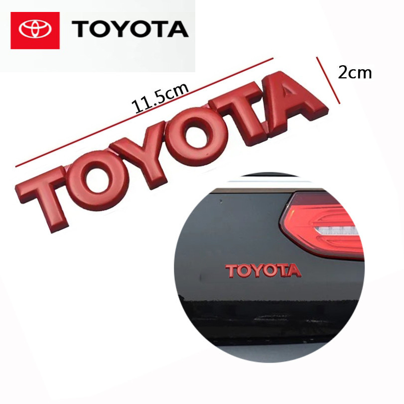 11.5x2cm สติกเกอร์รถโลหะสีแดง Toyota Logo for TRD RAV4 CAMRY GR sport 4 RUNNER HIGHLANDER