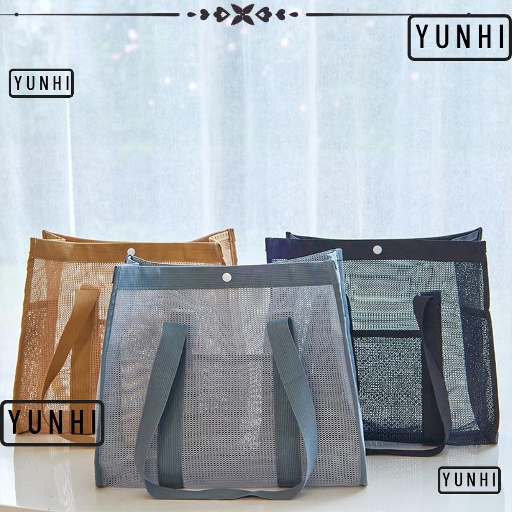 Yunhi กระเป๋าชายหาด, กระเป๋าว่ายน้ําความจุขนาดใหญ่แห้งเร็ว, กระเป๋าถือตาข่ายแบบพกพา Tote Bag Travel