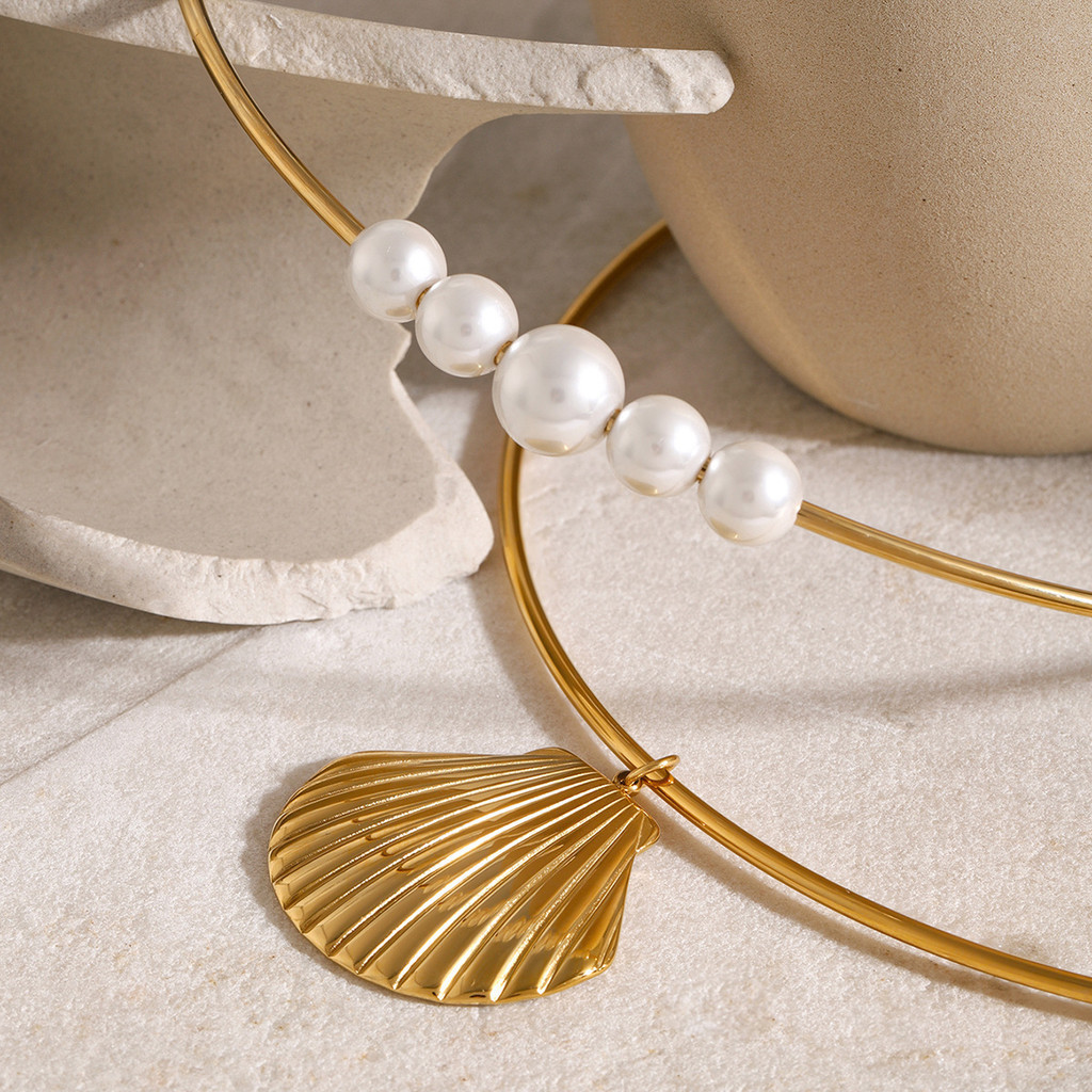 ยุโรปอเมริกัน ins สไตล์ใหม่ 18k ทองสแตนเลส Ocean Shell จี้ผู้หญิง