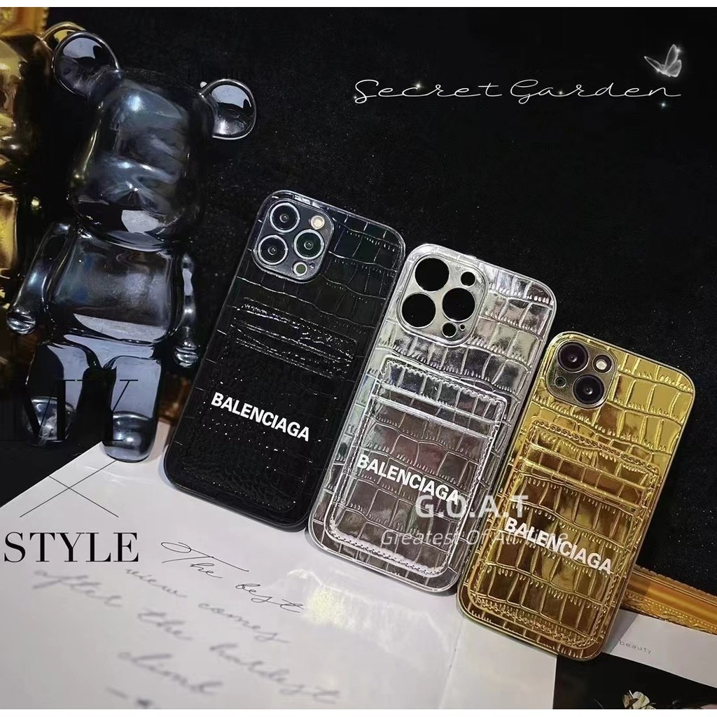 Fast shipping หนังจระเข้กระเป๋าการ์ดคู่สําหรับ iPhone 11 12 15 13 14 iPhone 8 7 plus XR XS Max Anti-fall ป้องกันกลับเคสโทรศัพท์