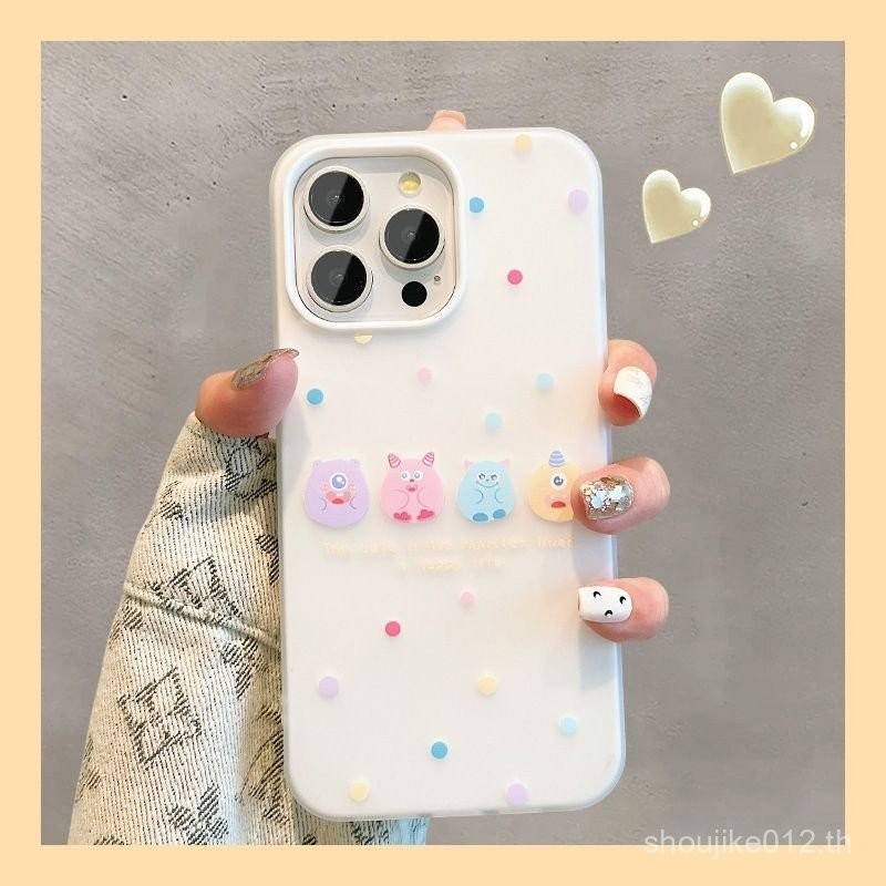 ญี่ปุ่นญี่ปุ่นเกาหลีลายจุดน่ารักมอนสเตอร์น้อยเหมาะสําหรับiphone15 14 13 7 8 Plusซิลิโคนอ่อนนุ่ม11รวมทุกอย่าง12 Matte Anti-Fingerprint SE 2020 XR X XS Maxกันกระแทกโทรศัพท์มือถือกรณี5H23