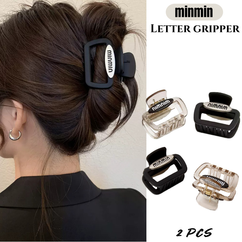 กริปเปอร์ตัวอักษรฝ้าแบบเรียบง่ายแฟชั่นเกาหลีสําหรับผู้หญิง