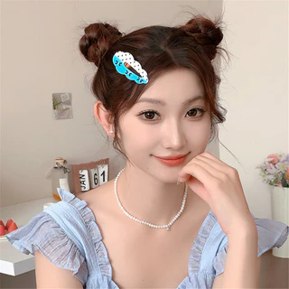 Polka Dot Bow Wave Cloud กิ๊บติดผมสาวหัวใจอเนกประสงค์ Duckbill คลิปคลิปด้านข้าง Hairpin เครื่องประดับผม