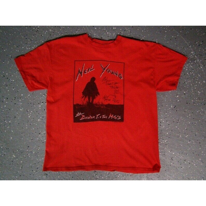 Neil Young T Shirt with Booker T The MGs Tour 1993 ของขวัญวันเกิดวินเทจ 2024