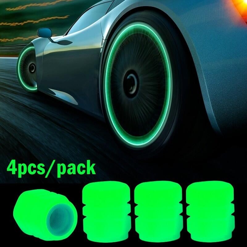 MOTUS Motorcycle Bicycle Wheel Tire Hub Valve Cap Decoration 8/4/1pcs Car Luminous Tire Valve Cap Fluorescent Luminous