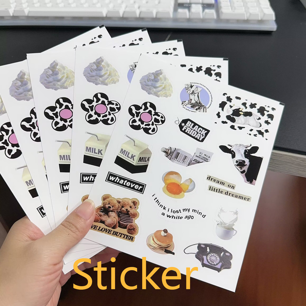 สติกเกอร์ PVC ลายวัตถุ สไตล์เรโทร สําหรับตกแต่งสมุดภาพ อัลบั้มรูปภาพ แล็ปท็อป กระเป๋าเดินทาง สมุดภาพ DIY  Size 166*136