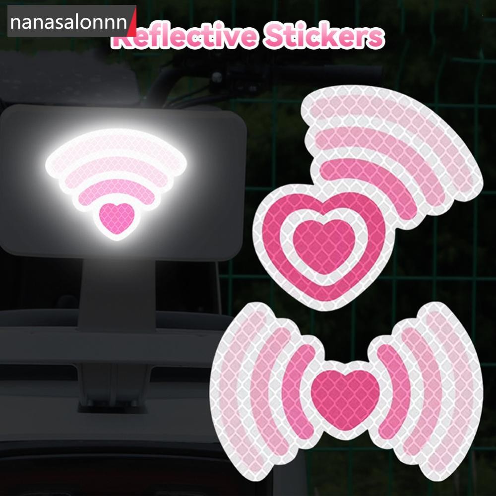 Nanasn| หมวกกันน็อครถจักรยานยนต์ Decal สัญญาณหัวใจกันน้ํา Night Warning Sign สติกเกอร์สะท้อนแสงอุปกรณ์เสริมภายนอก B4R6