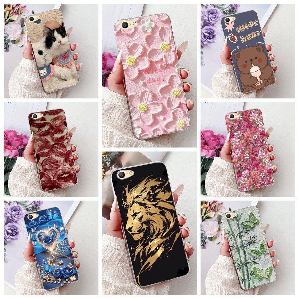 Oppo A57 2016 CPH1701 ฝาหลัง Oppo A57 2016 กรณีแฟชั่นผีเสื้อดอกไม้น่ารักการ์ตูนแมวเย็นตลกเคสโทรศัพท์