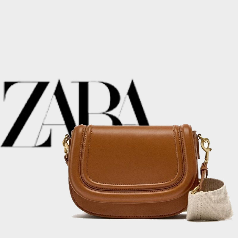 ZARA ซาร่า กระเป๋าอานย้อนยุคคุณภาพสูงสายสะพายไหล่กว้างกระเป๋าสะพายข้างกระเป๋าสะพายข้างกระเป๋าสะพายข้