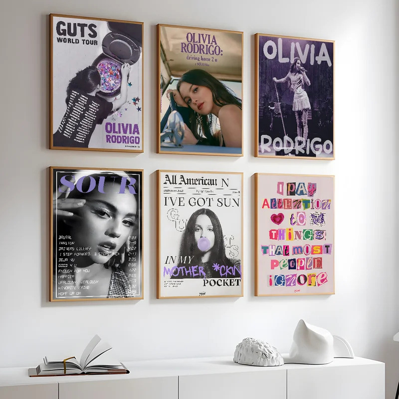 Songstress o-olivia r-rodrigo v-vampire HD 4K โปสเตอร์พิมพ์ Perfect Nordic Modern ตกแต่งบ้านของขวัญผ