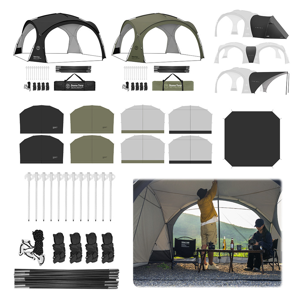Camping Dome Shelter PU3000MM กันน้ํากลางแจ้งบังแดด Canopy สําหรับ Backyard
