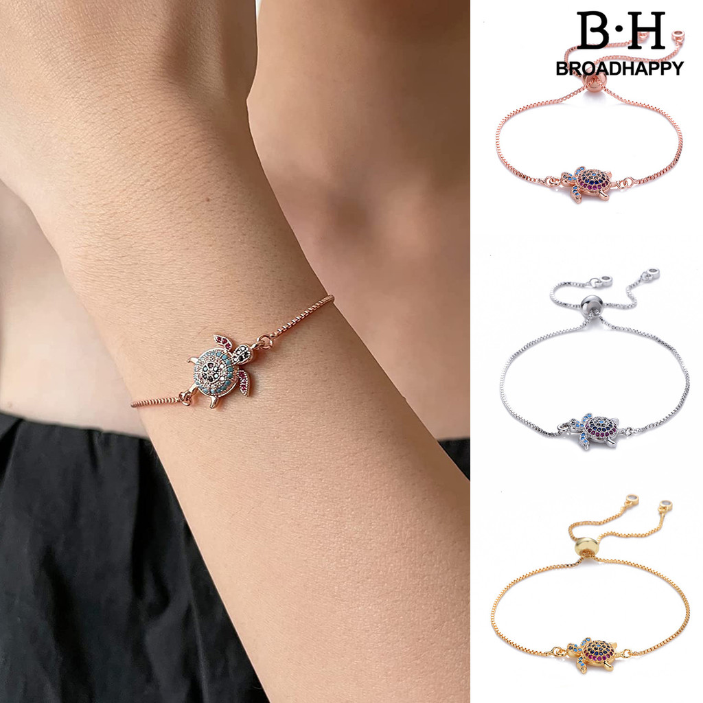 [COD]♥สร้อยข้อมือเต่าปรับเงาที่มีสีสัน พลอยเทียม ประกายเรขาคณิตตกแต่งของขวัญผู้หญิงสาวทะเลเต่าสร้อยข้อมืออร่อยเครื่องประดับ