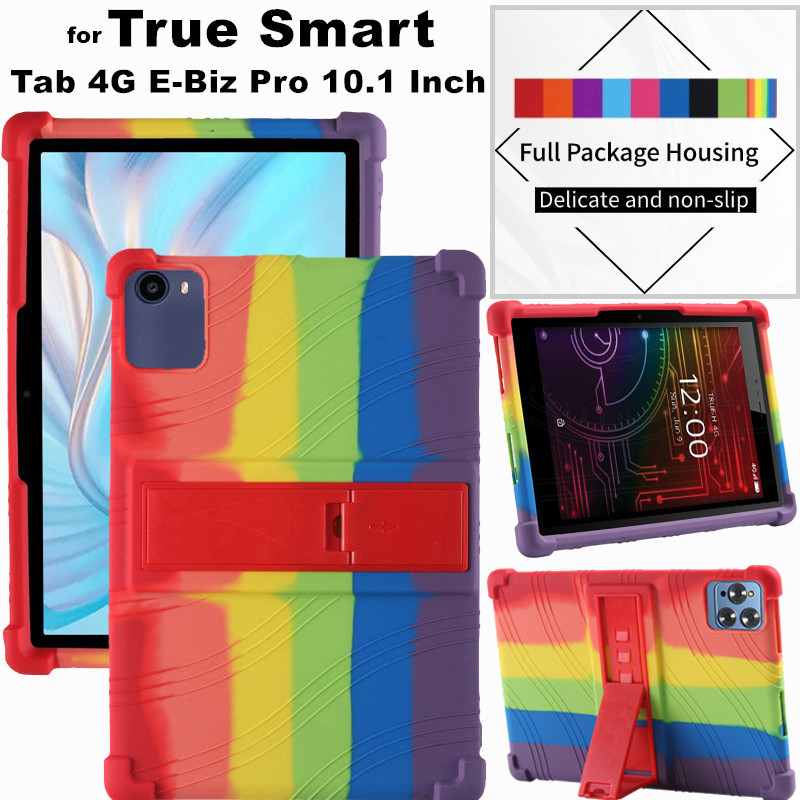 for True Smart Tab 4G E-Biz Pro 10.1 Inch Tablet Case Super Shockproof Soft Silicone Protective Case Stand Cover