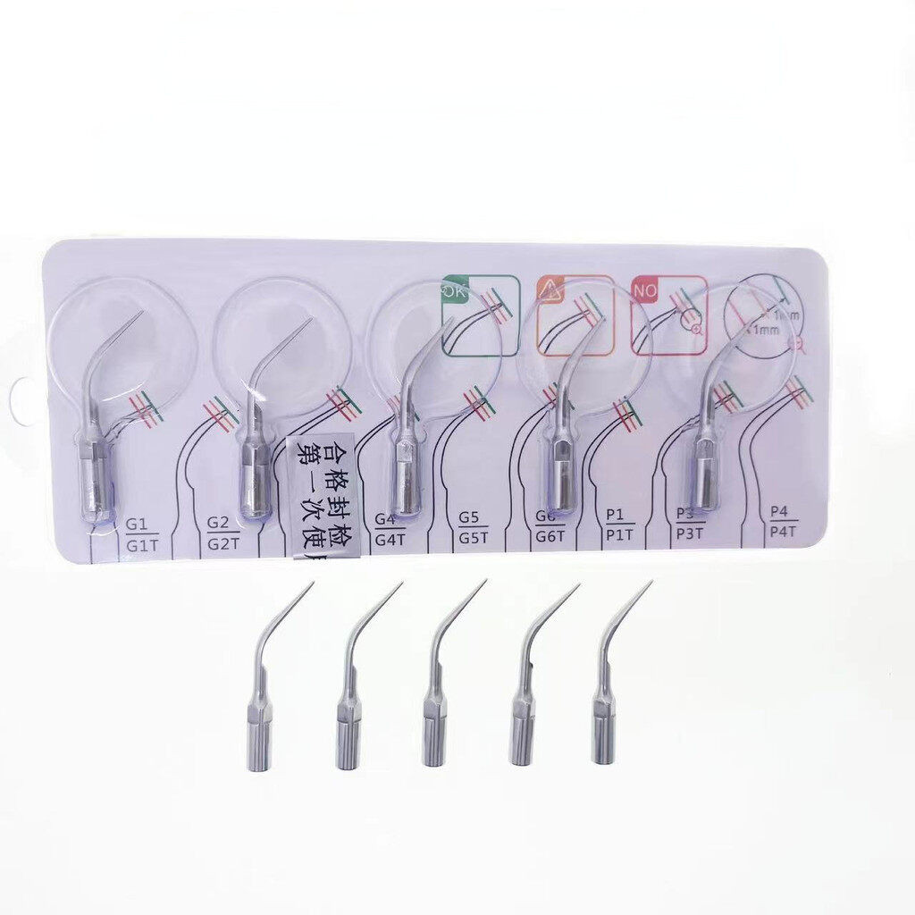 5 ชิ้นทันตกรรมทํางานสําหรับทําความสะอาดนกหัวขวาน P1 Ultrasonic Scaler Scaling เคล็ดลับ Handpiece ไม้
