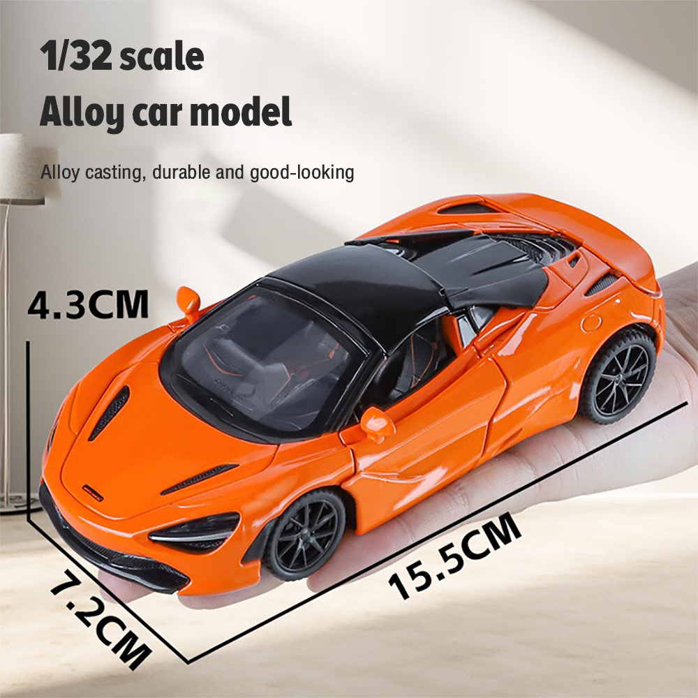 Klt 1:32 McLaren 720S Supercar โมเดลรถเหล็กรถโลหะผสมของเล่นของขวัญสําหรับเด็กเด็กผู้หญิง