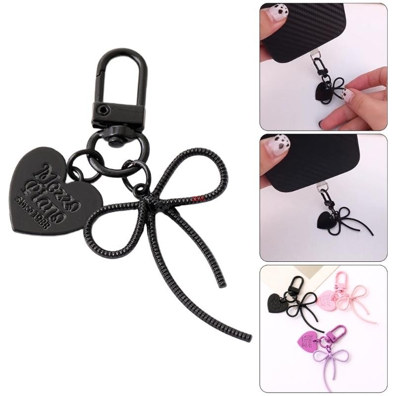 Seng Heart Bows พวงกุญแจกระเป๋า Charms กระเป๋าถือแขวนเครื่องประดับกระเป๋าอุปกรณ์เสริมกระเป๋าเป้สะพายหลังจี้ Charm สําหรับผู้หญิงสาวของขวัญ